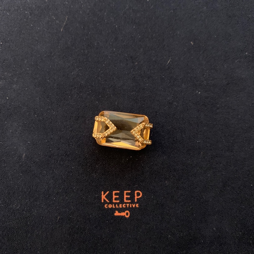 KEEP Collective Surrounded in Love peach / pave rose gold stone